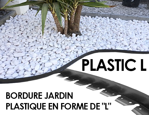 Bordure de jardin ou d'allée POLAR COLD en granit, bord droit